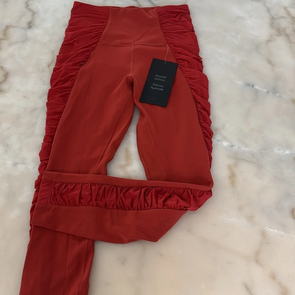lululemon athletics align hr pant ruched cayenne High-Waisted Leggings Sz 8 NWT